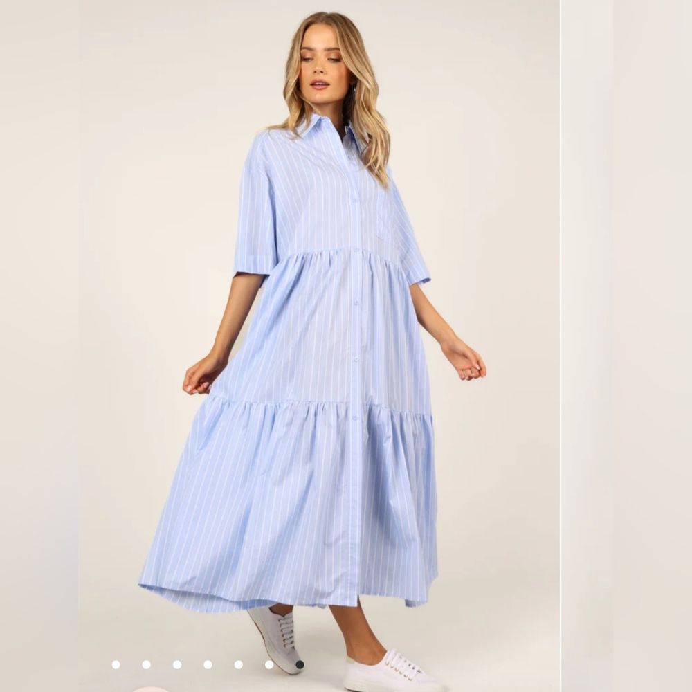 Petal and pup  CLOVER MAXI DRESS - BLUE STRIPE